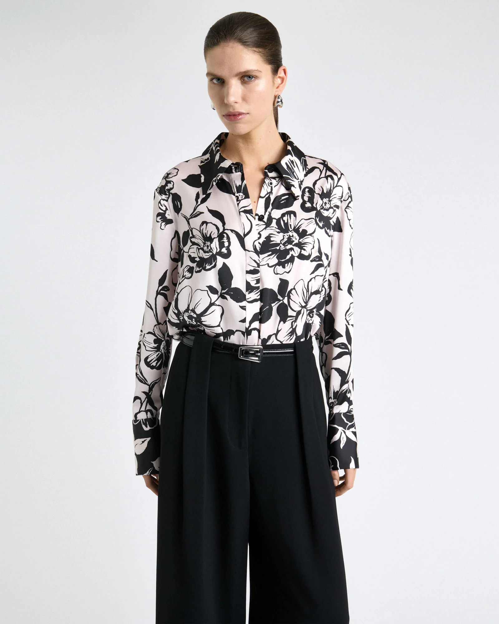 Floral Two Tone Spliced Shirt - Image 3