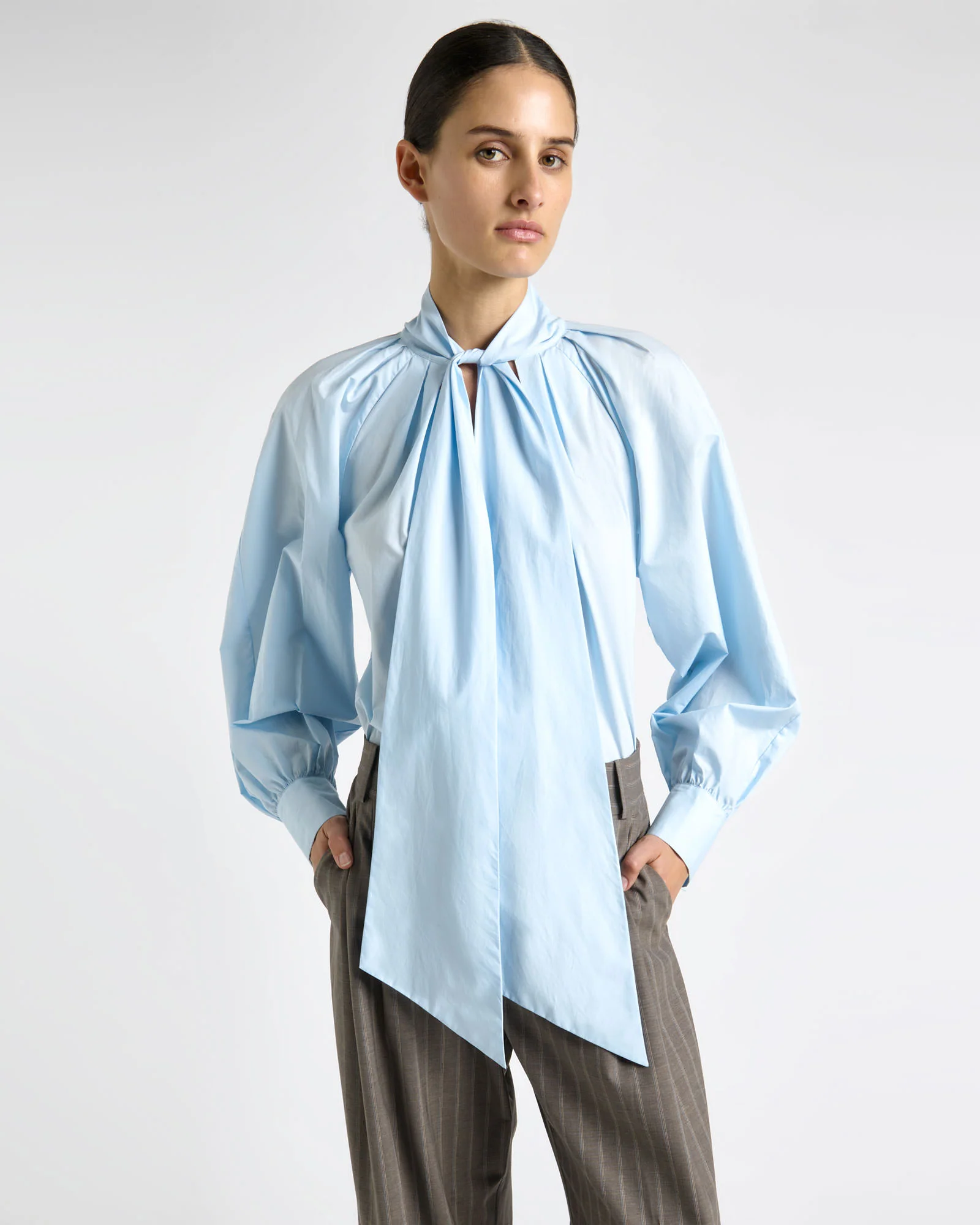 Good Earth Cotton Tie Neck Blouse - Image 3