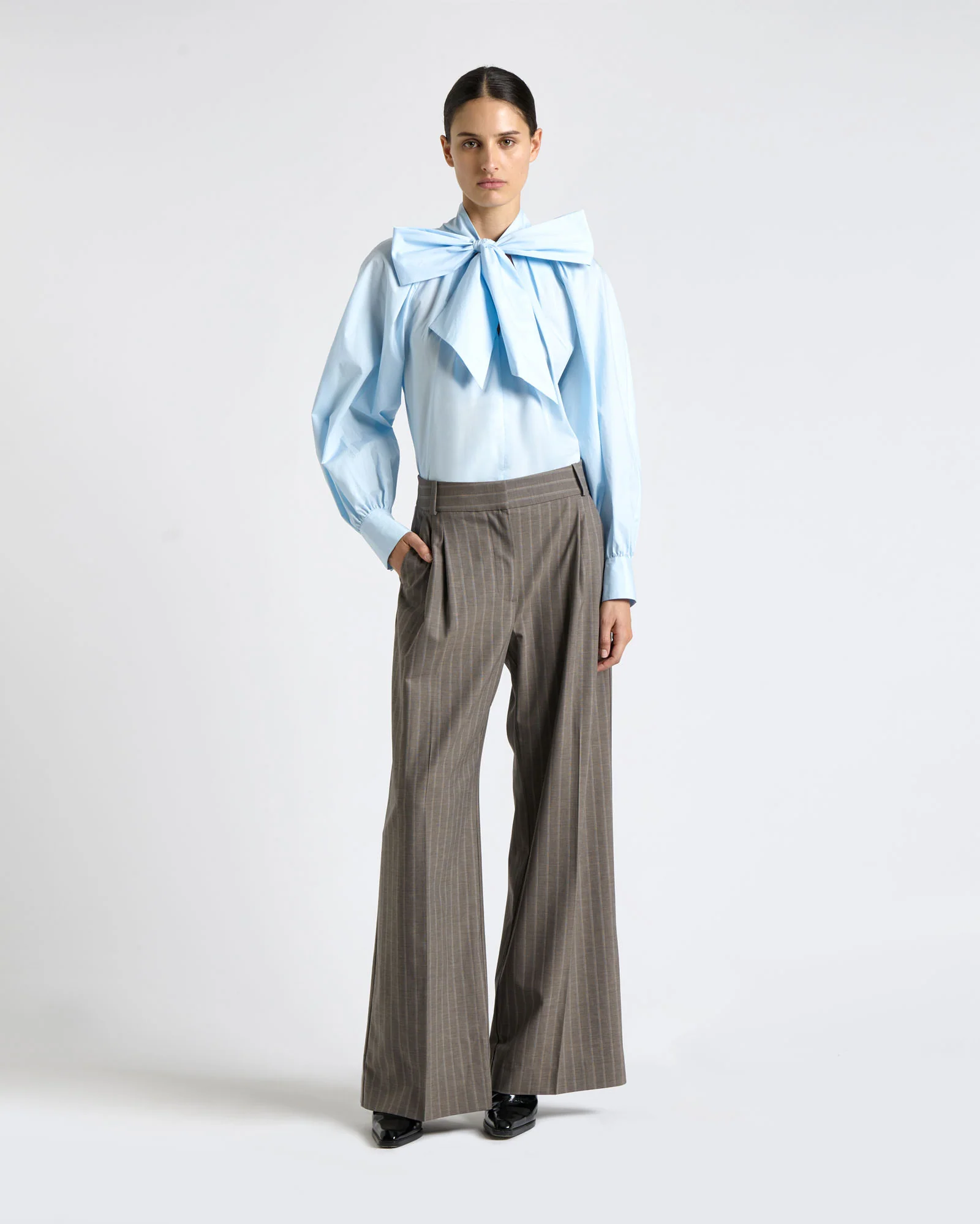 Good Earth Cotton Tie Neck Blouse - Image 4