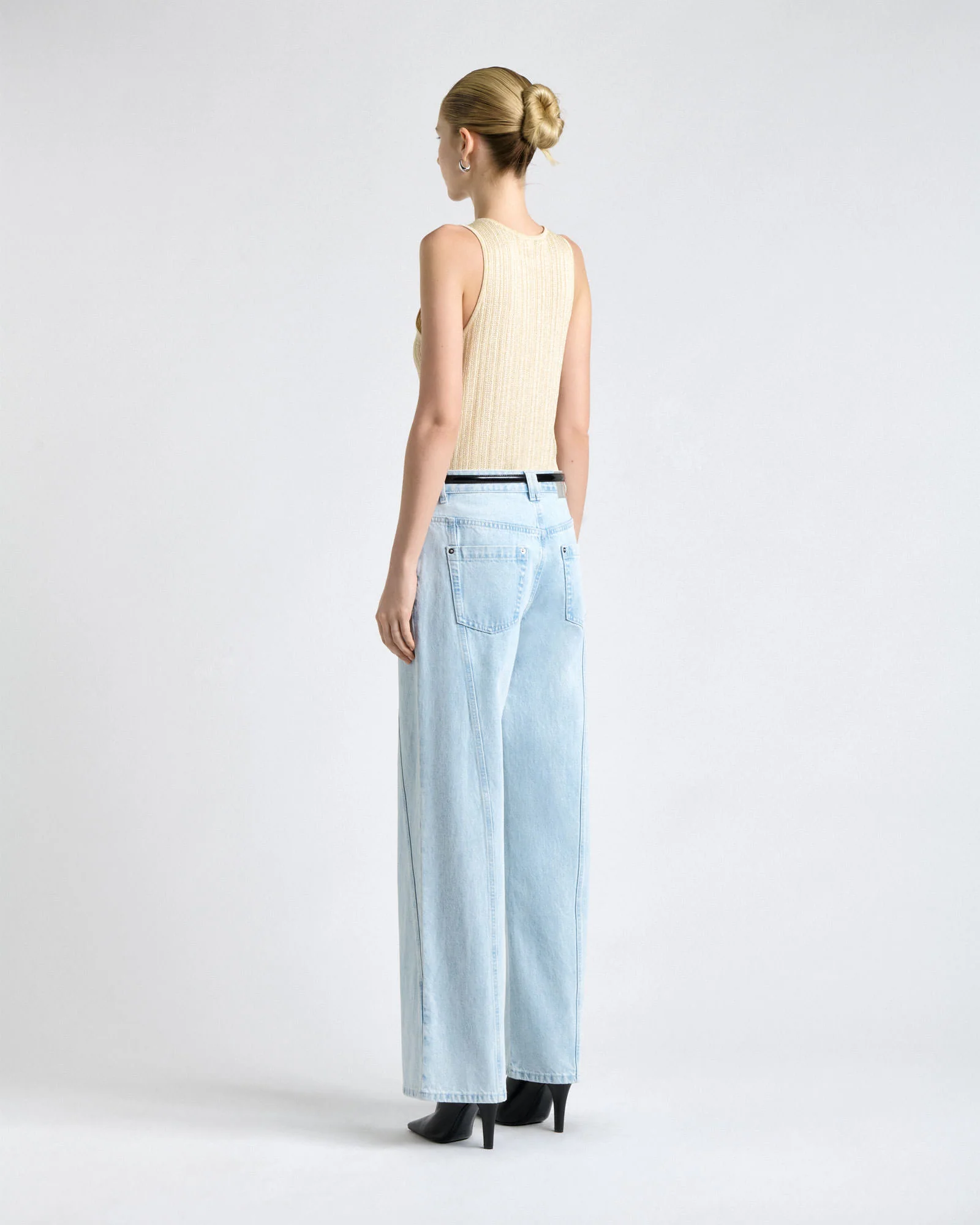 Metallic Pointelle and Rib Knit Tank - Image 4