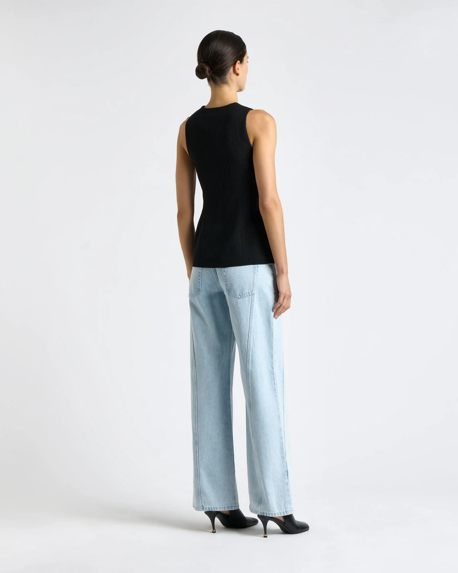 Acetate Pinstripe Fitted Vest - Image 3