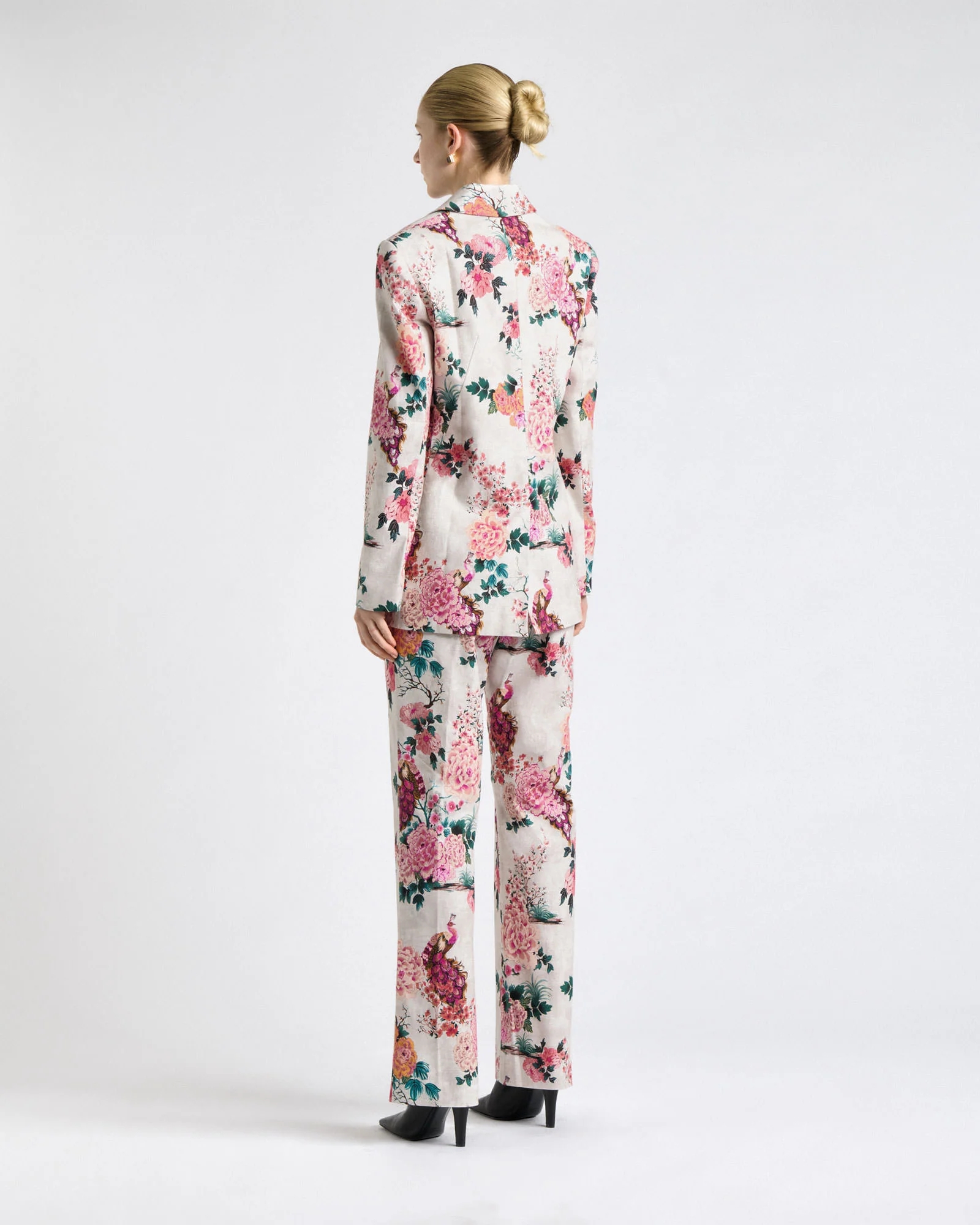 Parchment Peacock Garden Faille Blazer - Image 4