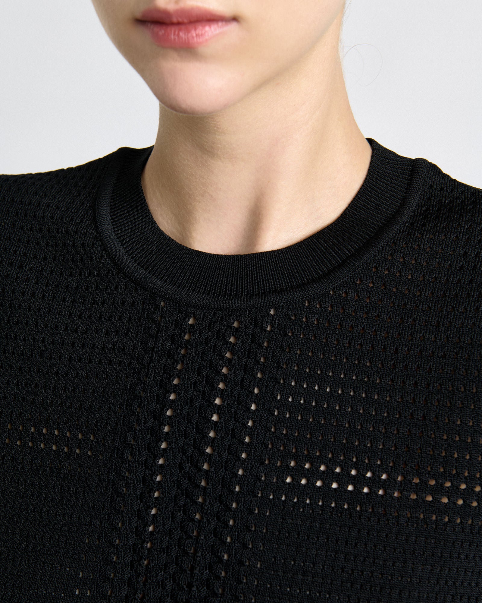 Perforated Short Sleeve Knit Top - Image 3