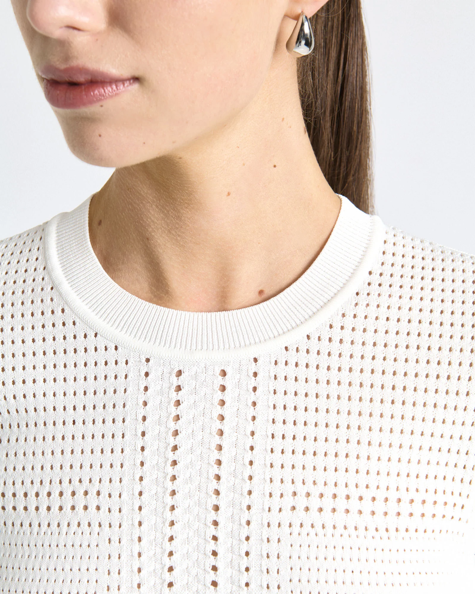 Perforated Short Sleeve Knit Top - Image 7