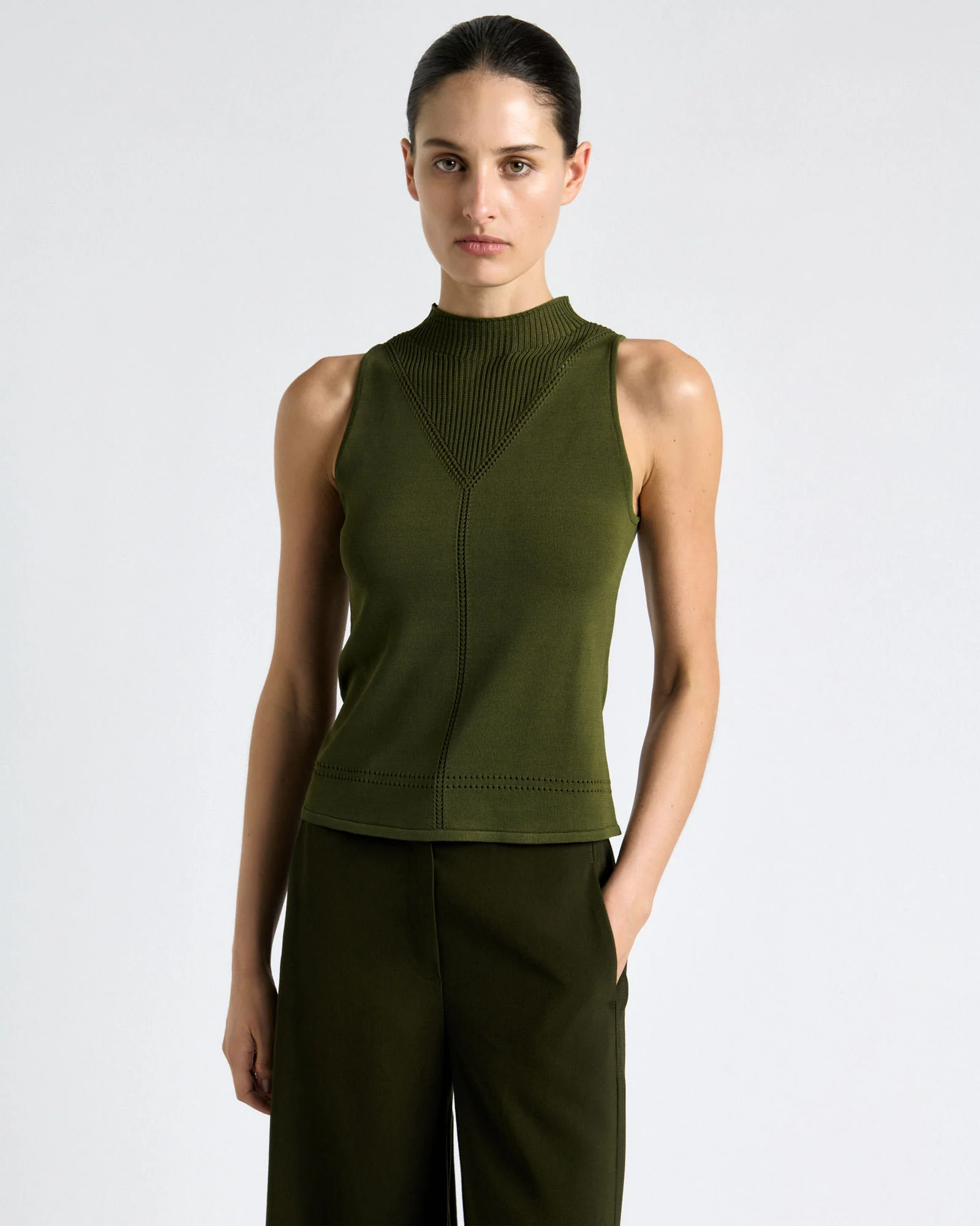 Pointelle Detail Knit Tank - Image 5