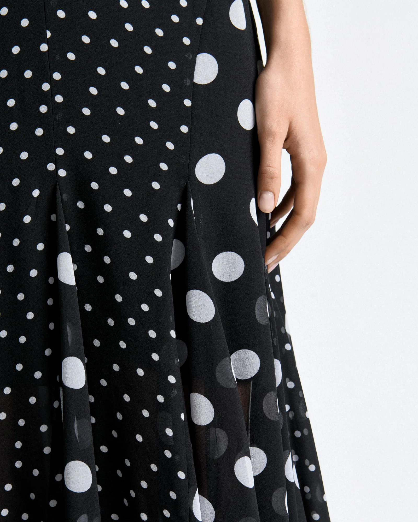 Polka Dot Flared Midi Dress - Image 4
