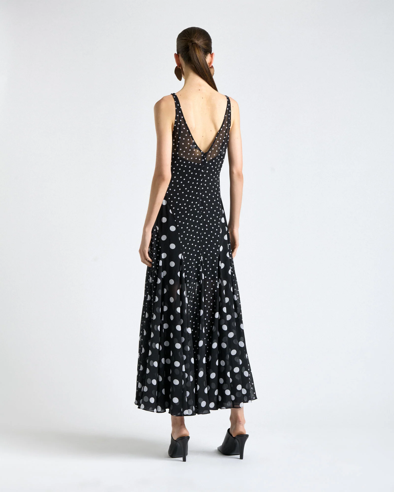 Polka Dot Flared Midi Dress - Image 5