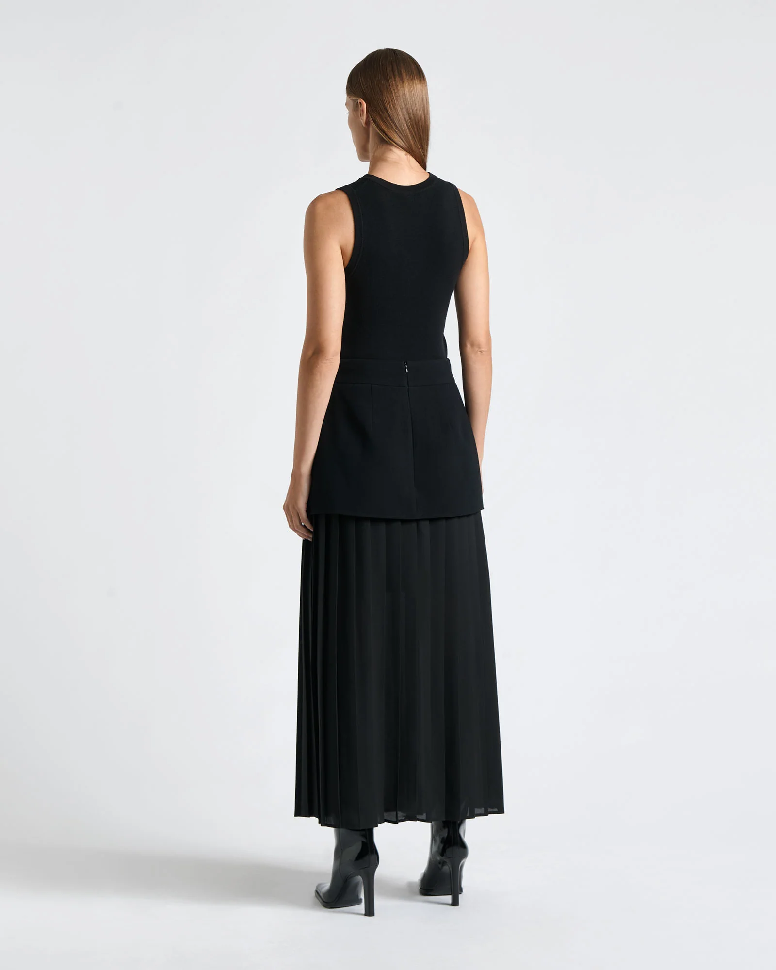 Recycled Crepe Pleated Midi Wrap Skirt - Image 5