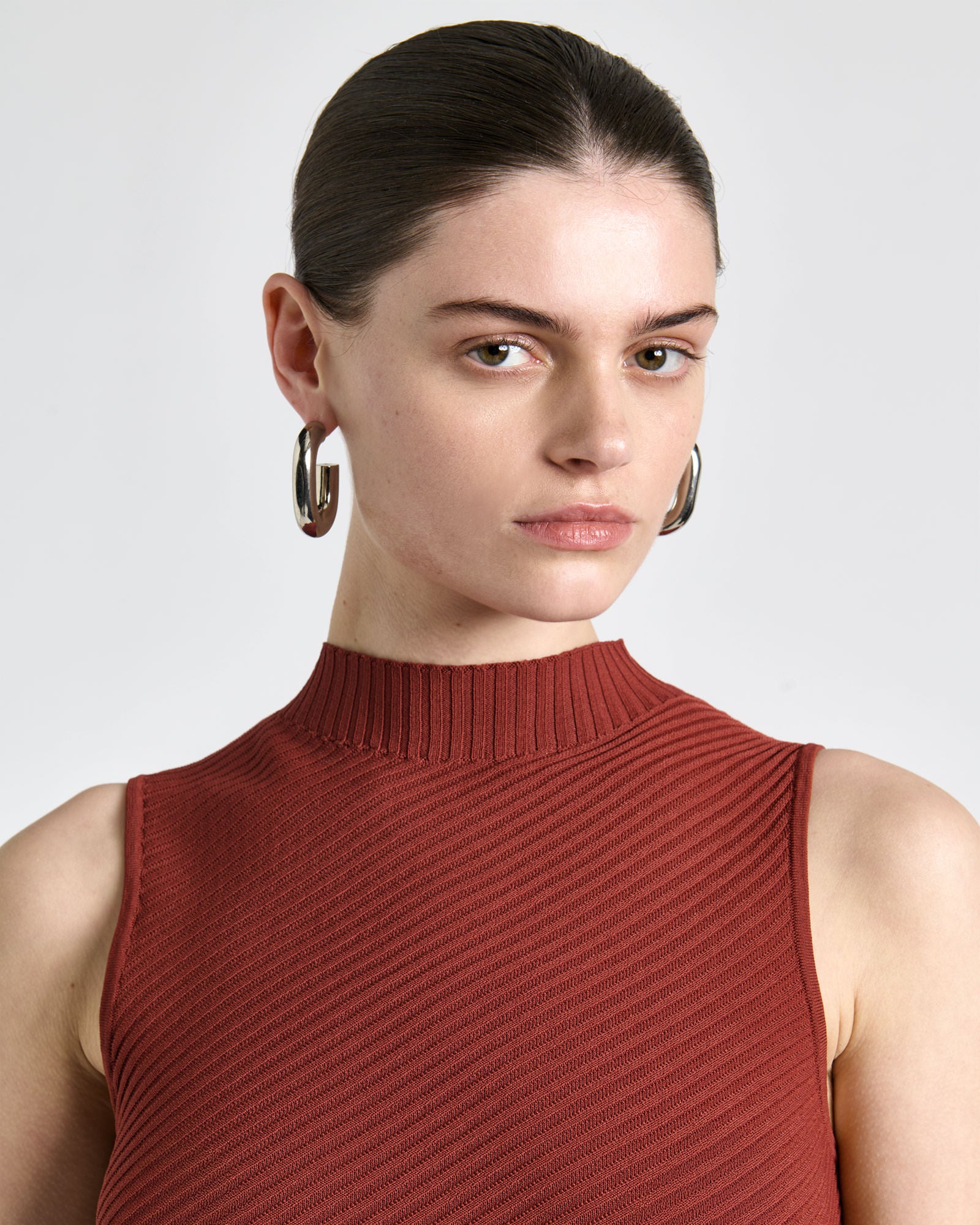 Rosewood Diagonal Ribbed Knit Tank - Image 3