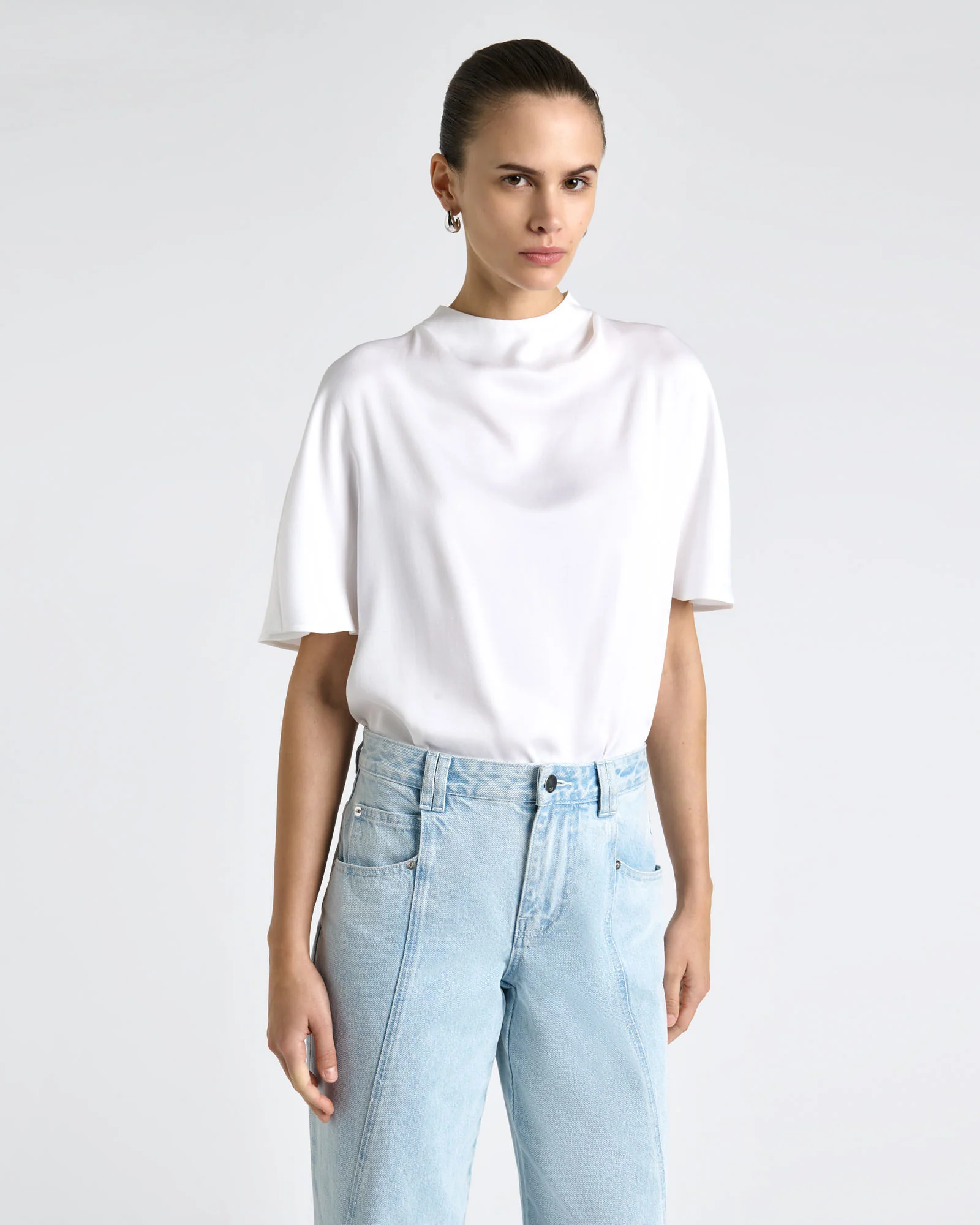 Satin Cowl Neck Top - Image 5