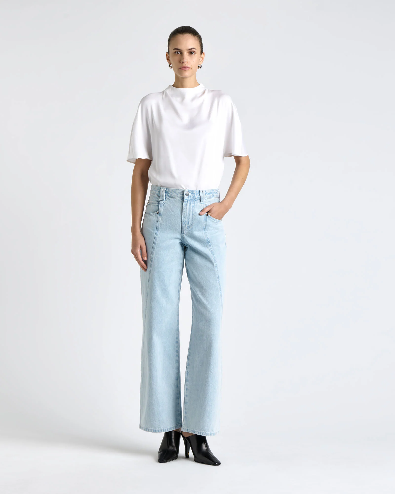 Satin Cowl Neck Top - Image 6