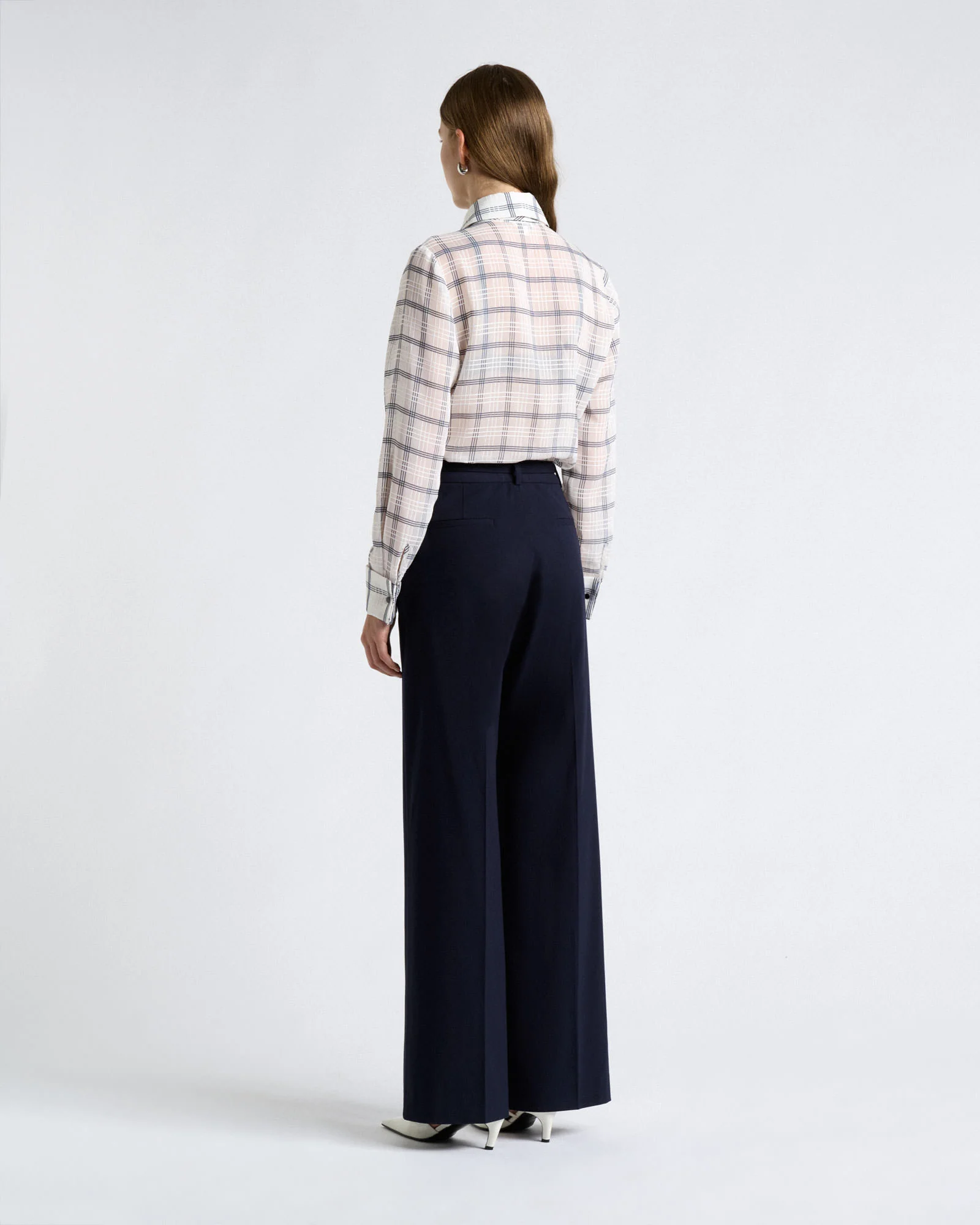 Sheer Check Shirt with Tie - Image 6