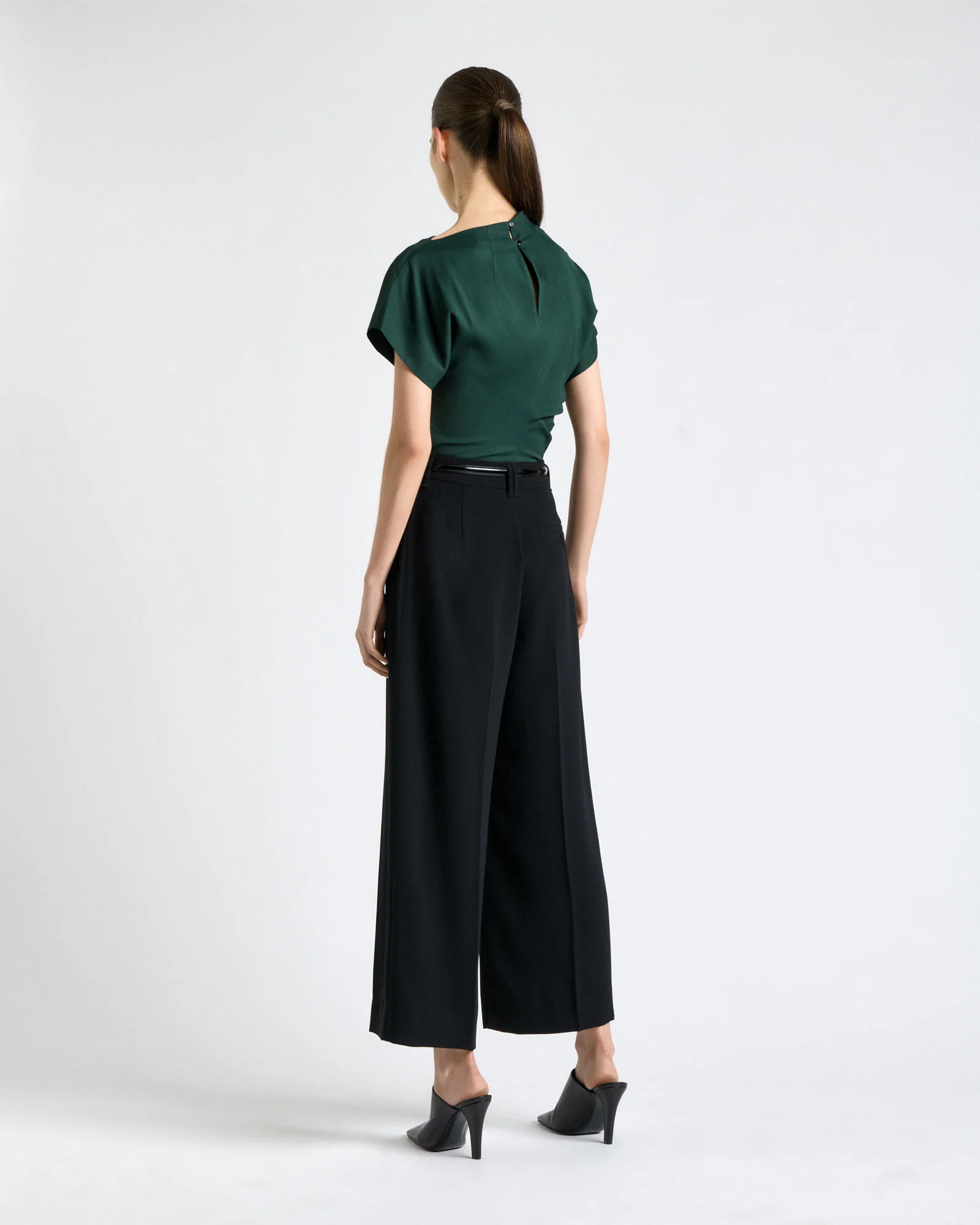 Stretch Viscose Drape Neck Top - Image 7