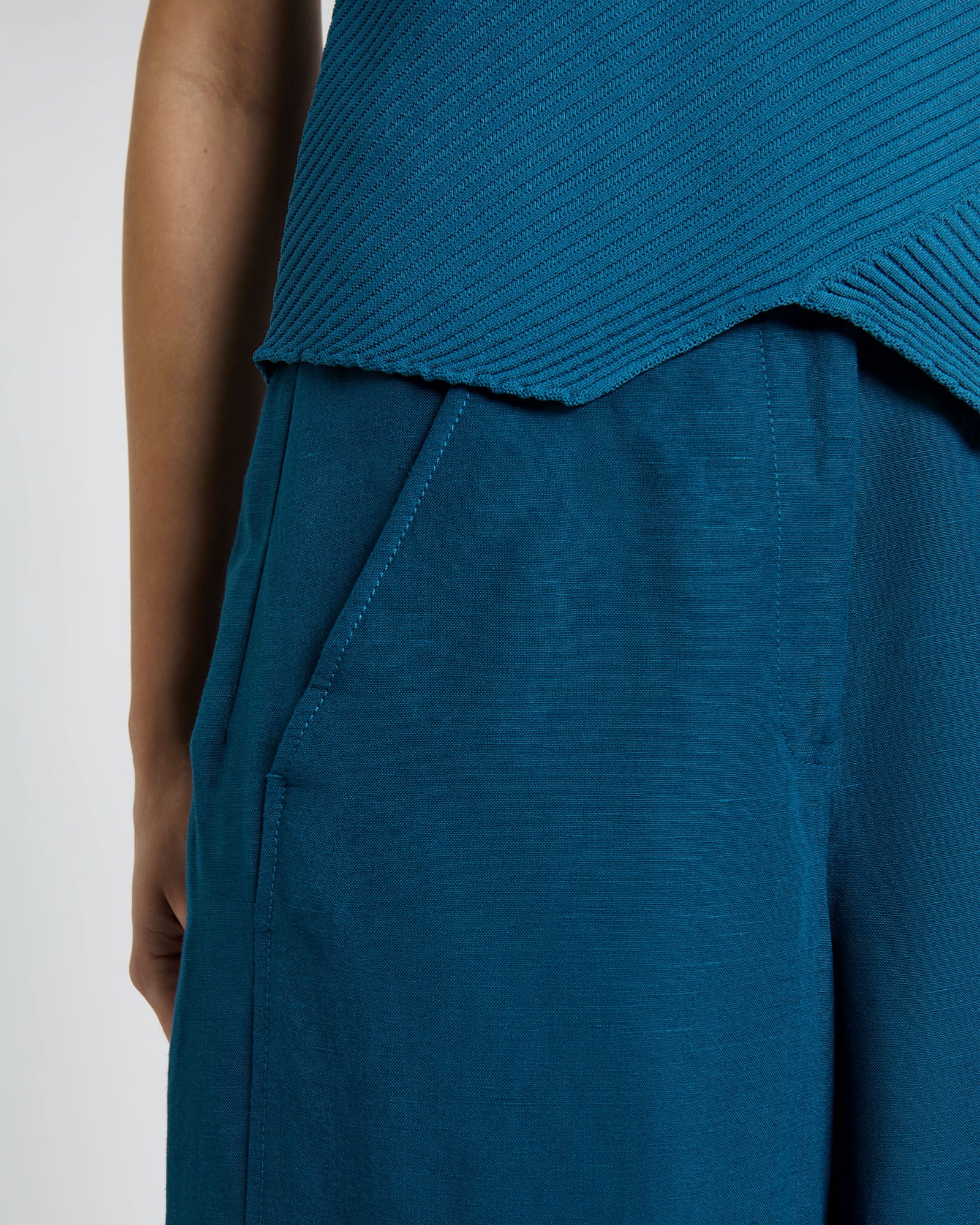 Teal Diagonal Ribbed Knit Tank - Image 3