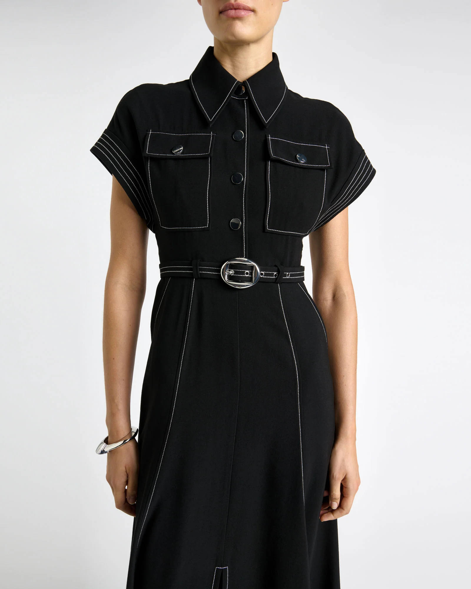 Top Stitched Midi Dress - Image 3