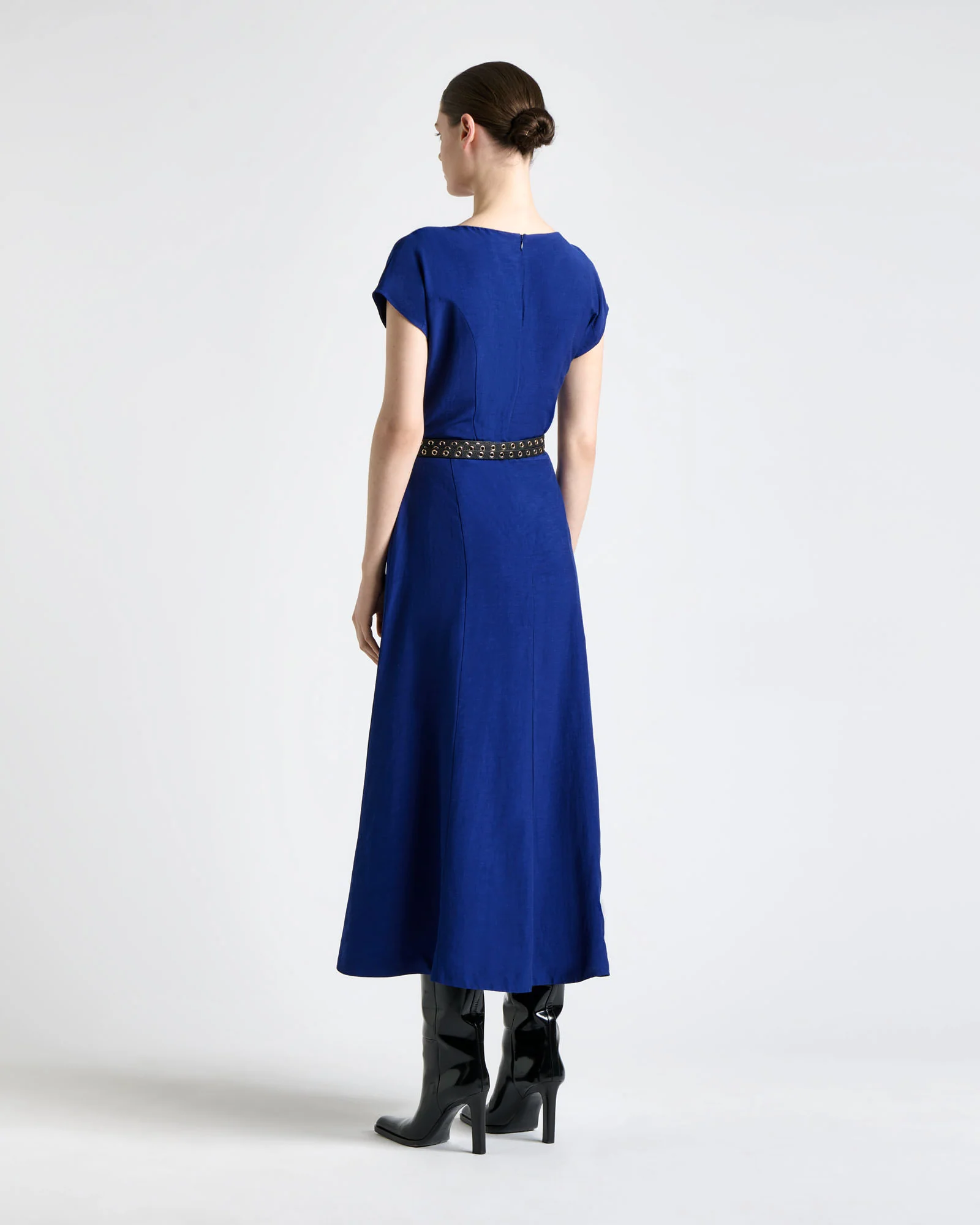Viscose Blend V-Neck Midi Dress - Image 3