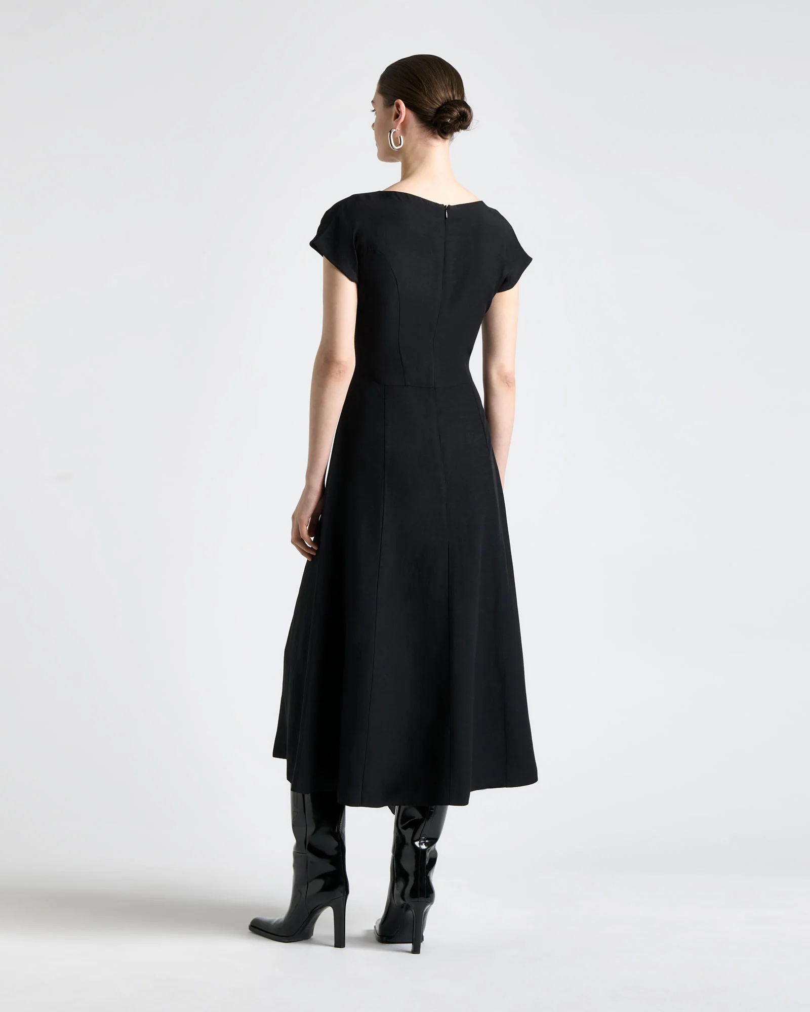 Viscose Blend V-Neck Midi Dress - Image 7