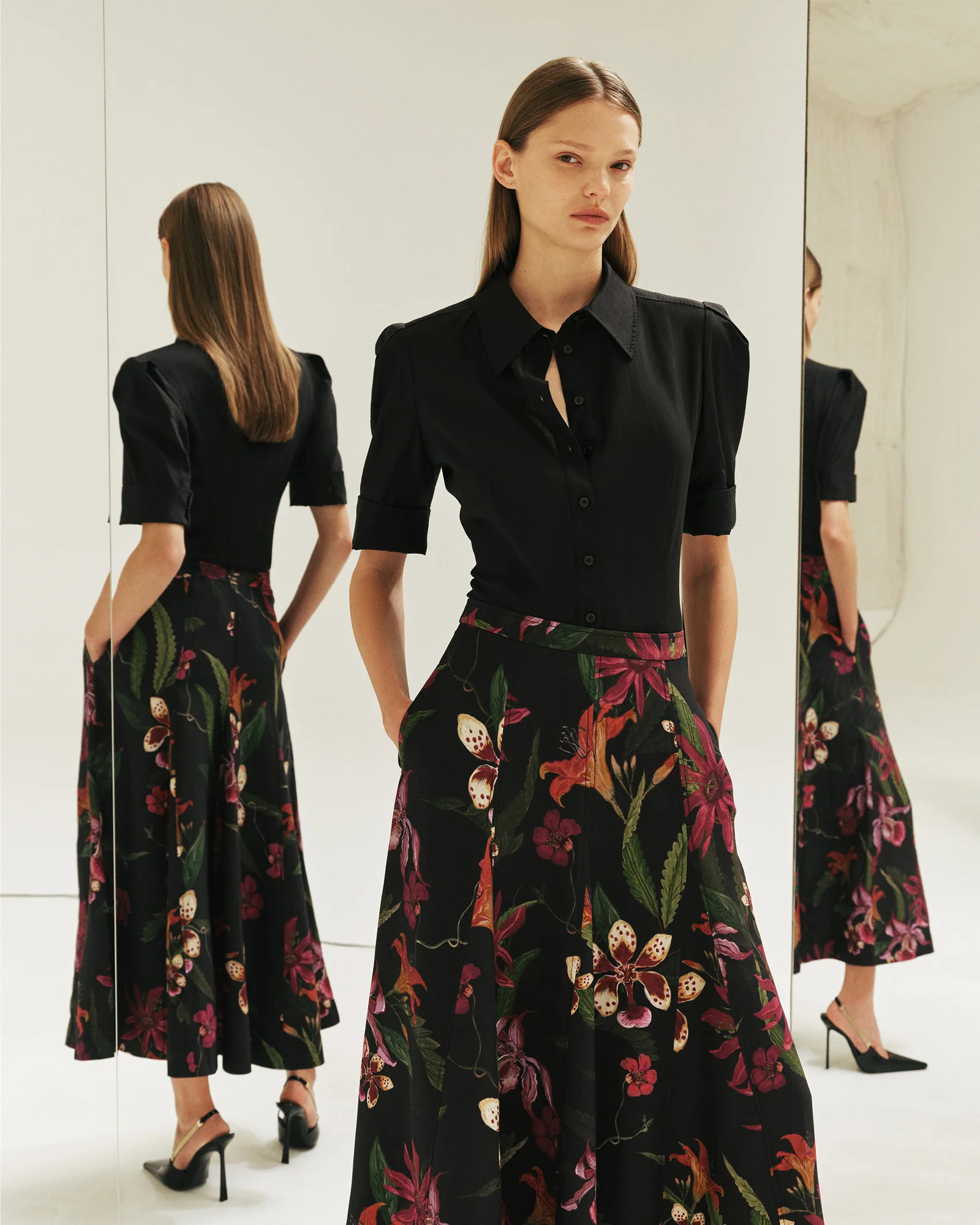 Wild Orchid Full Midi Skirt - Image 5